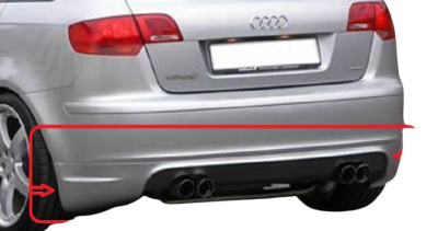 Audi A3 Arka Tampon Eki 4 Kapı Çift Çıkış 2004-2008 (391)